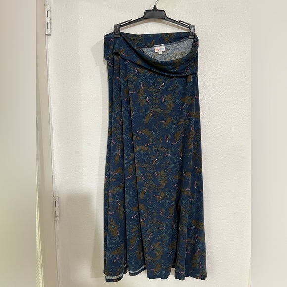 Lula roe maxi skirt blue  size L NWOT - Picture 1 of 6